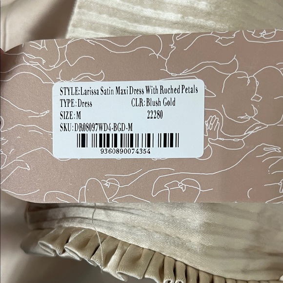 Elegant Blush Gold Maxi Dress - Picture 5 of 5